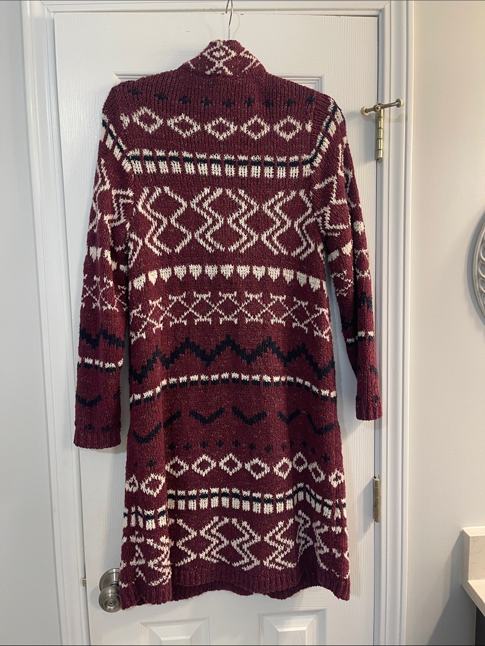 JJill Jacquard multi print long cardigan-Sz M - Picture 4 of 10